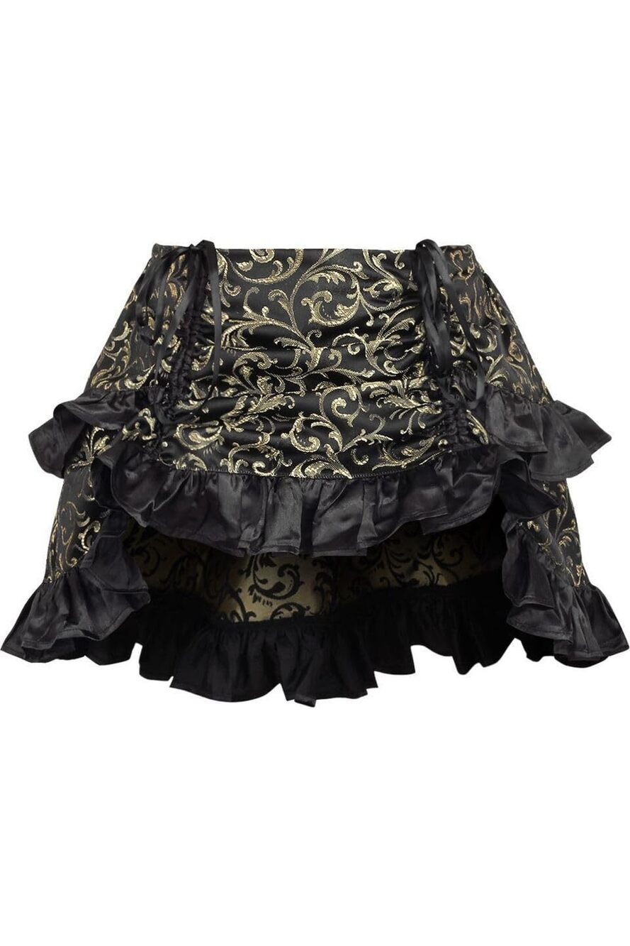 7410 Gold/Black Brocade Ruched Bustle Skirt Regular